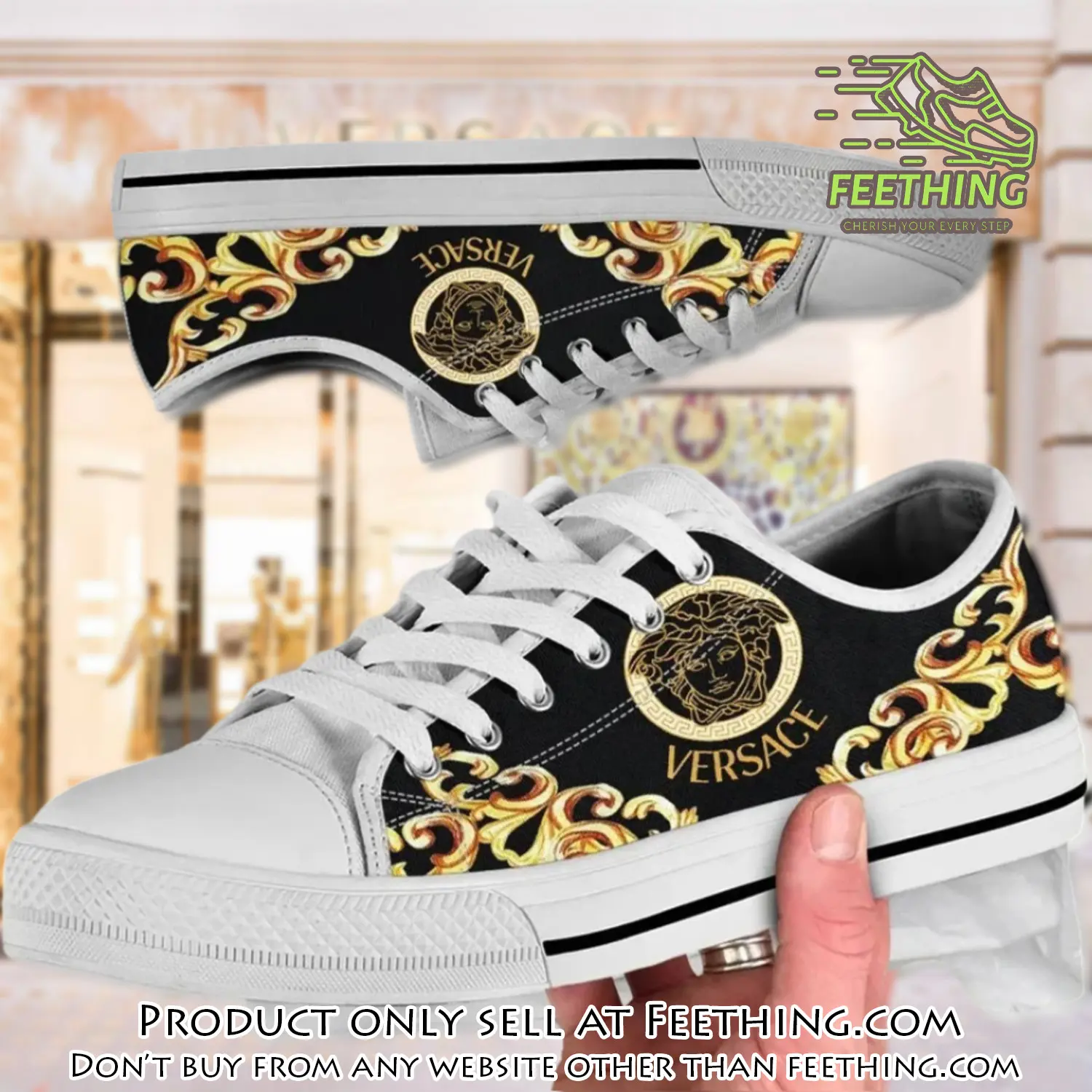 Versace medusa pattern low top canvas shoes luxury brand gifts for men women ft4354492